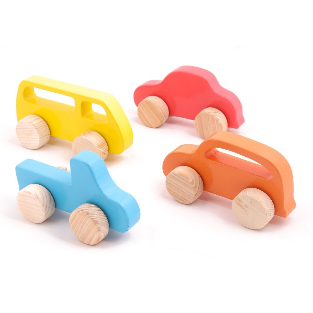 Wooden Push Toy Car Combo