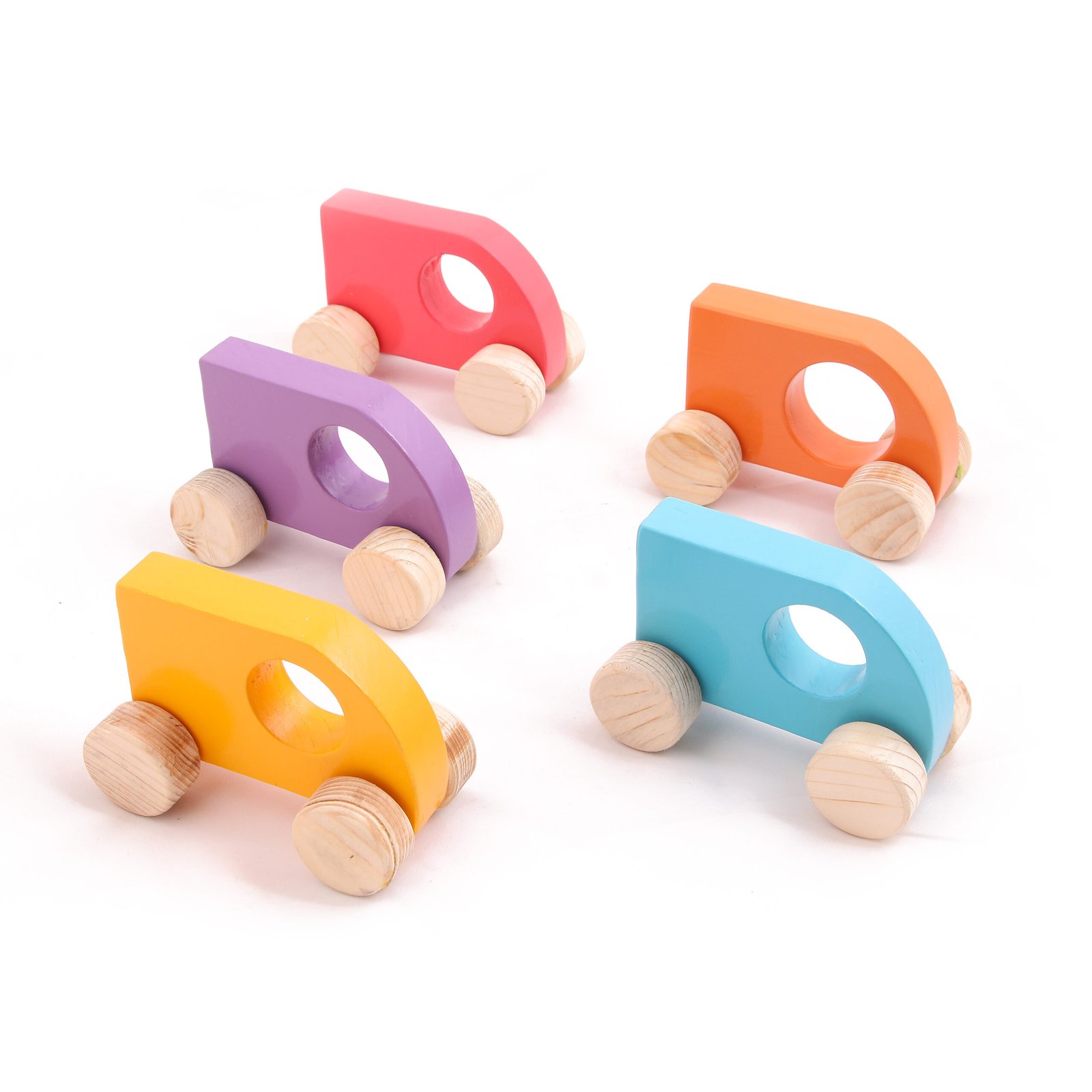 Wooden Push & Pull Toy  Mini Sumo Car’s set for Kids – Small Size  (5pcs)- Development Toy, Indoor & Outdoor Toy