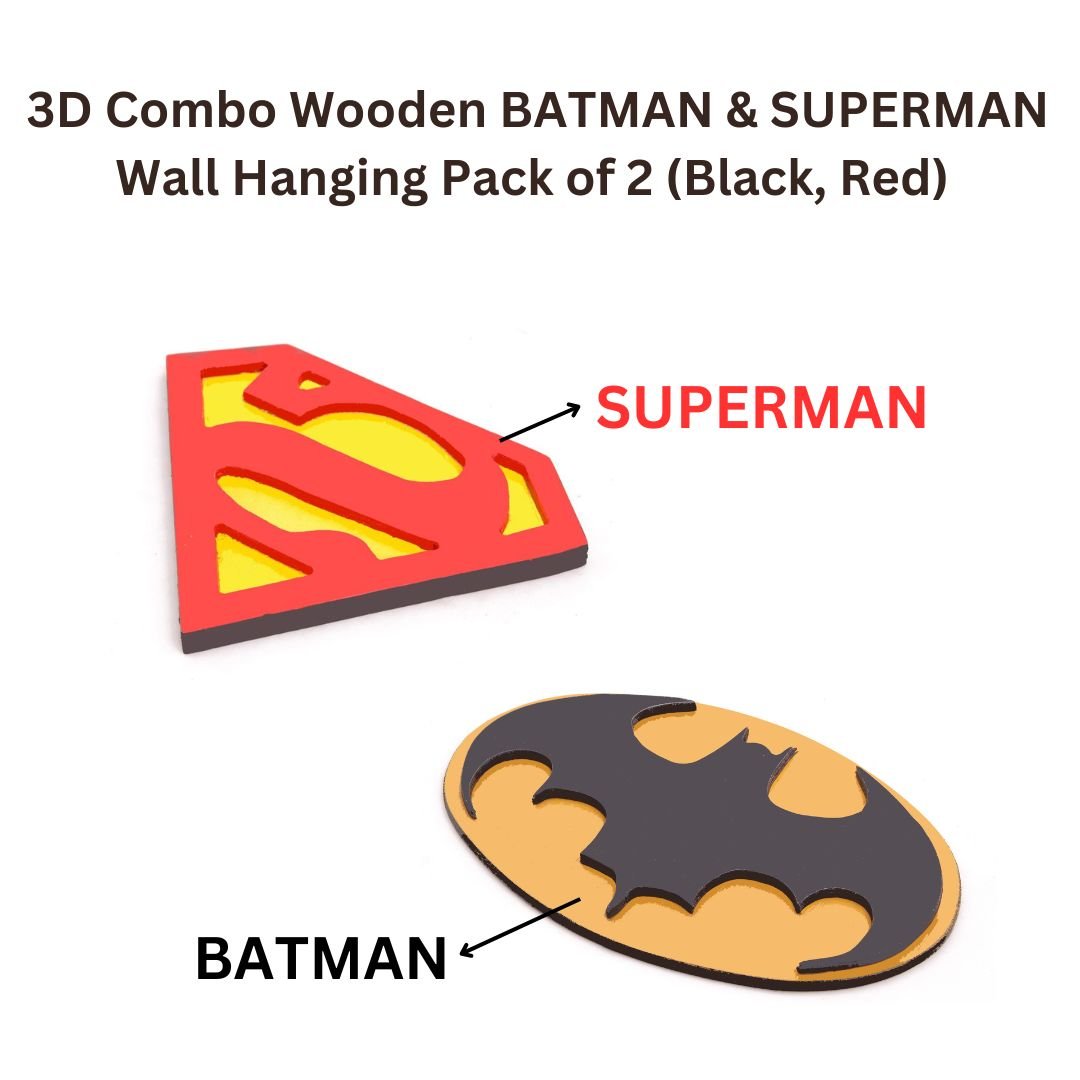 Wooden Superheros Symbol Wall Mounts Set