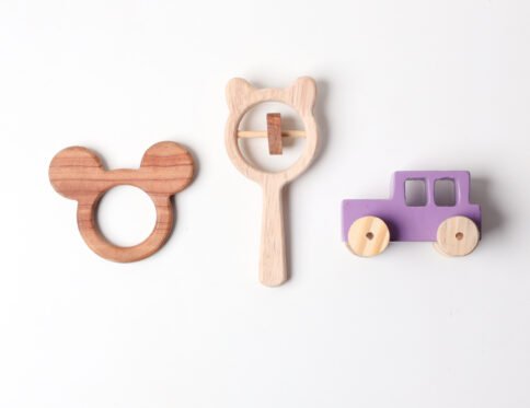 New Born Gift Set – Wooden Mickey Mouse Teether, Bear Rattle and  Racing Violet – JEEP