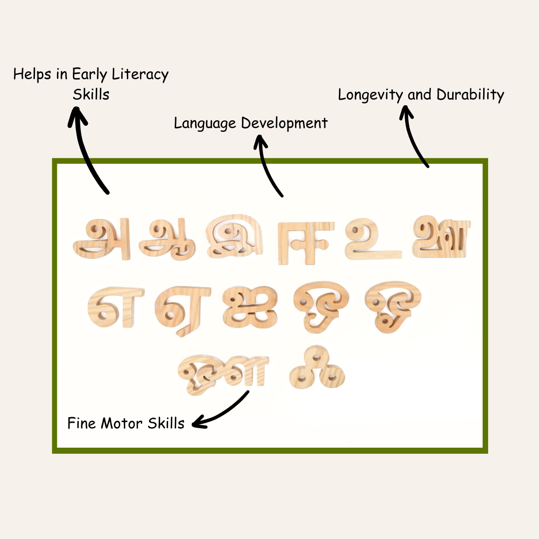 Wooden Tamil Alphabets