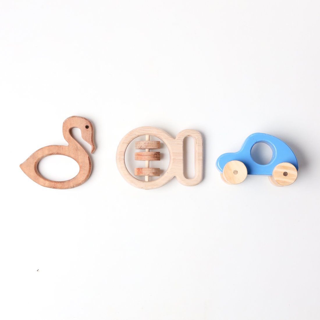 New Born Gift Set – Wooden Mickey Mouse Teether, Bear Rattle and  Racing Blue Car