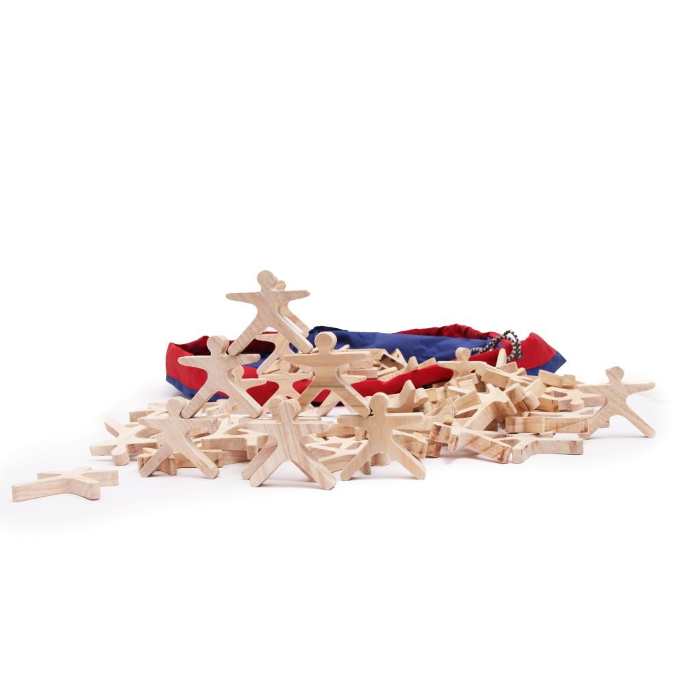 OpaToys Balancing and Stacking 100 Pieces wooden Human Shape Puzzle Blocks Toy For Kids – 100 Pieces